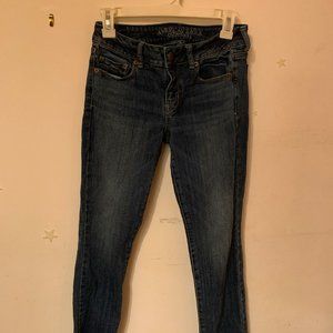 AE dark wash skinny jeans